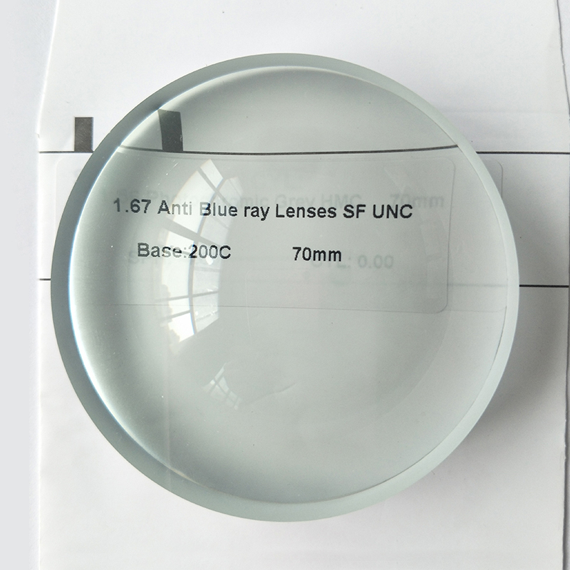 1.67 عدسة رؤية واحدة ذات كتلة زرقاء شبه نهائية