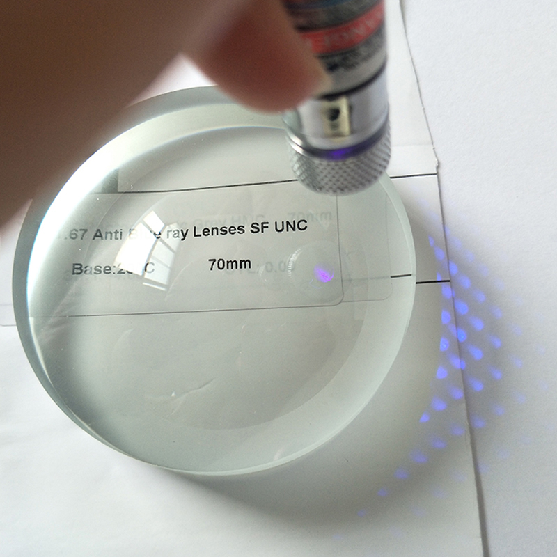 1.67 عدسة رؤية واحدة ذات كتلة زرقاء شبه نهائية